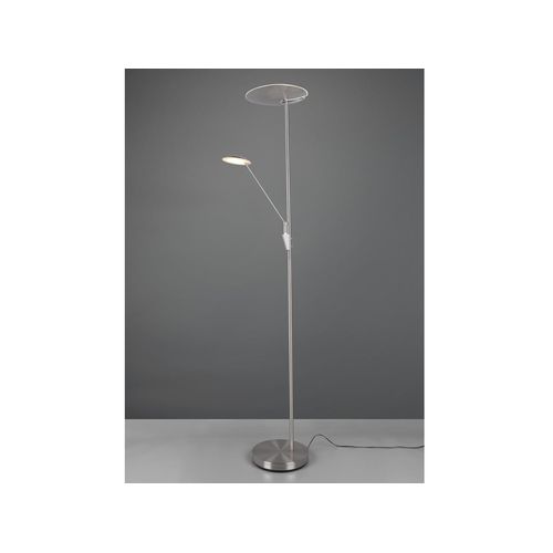 LED Deckenfluter mit Leselampe Silber verstellbar dimmbar Stehlampen Wohnzimmer