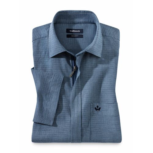 Leinen-Mix Hemd Zip & Go