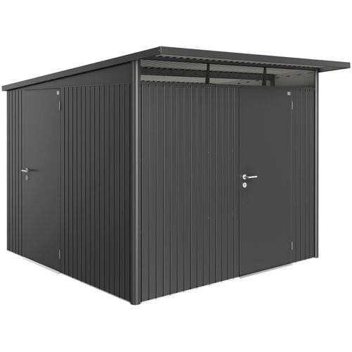 Nebeneingangstür BIOHORT, grau (dunkelgrau, metallic), B:79,2cm, Stahl, Türen, für Gerätehaus HighLine, dunkelgrau-metallic, inklusive Türrahmen