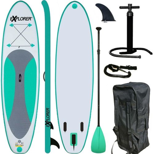 SUP-Board EXPLORER "Explorer SUP 300", blau (türkis, weiß), Wassersportboards, 300x76x15 300cm, Kunststoff