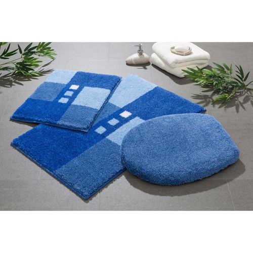 Badematte GRUND Gr. 1, blau, rechteckig (40cm x 50cm),, Badematten