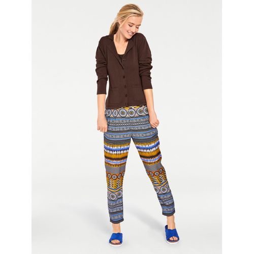 Strickjacke HEINE, Damen, Gr. 40, braun (schokobraun), 100% Baumwolle, unifarben, Langarm, Strickjacken