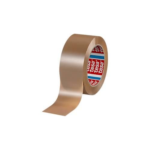 tesa® 60418 PET-Packband, 60 % Recyclinganteil, 36 µm, für manuelle & automatische Anwendung, braun