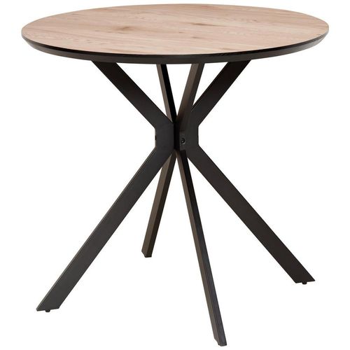 Livetastic Esstisch , Natur , Metall, Holzwerkstoff , rund , Flachrohr , 100x76x100 cm , Esszimmer, Tische, Esstische, Esstische rund