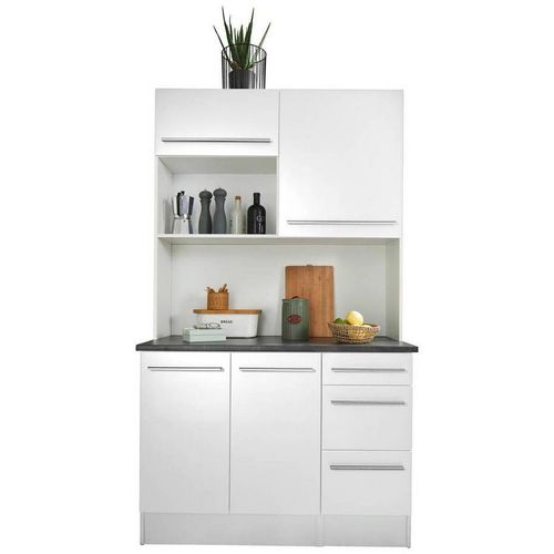 Mid.you Buffet , Weiß Hochglanz , Kunststoff , 2 Fächer , 3 Schubladen , 120x211x60 cm , Beimöbel erhältlich , Küchen, Küchenmöbel, Buffetschränke