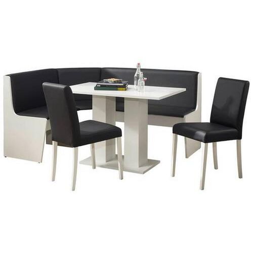 Boxxx Eckbankgruppe , Schwarz, Weiß , Textil , eckig , 169x130 cm , Typenauswahl , Esszimmer, Bänke, Tisch- & Eckbankgruppen