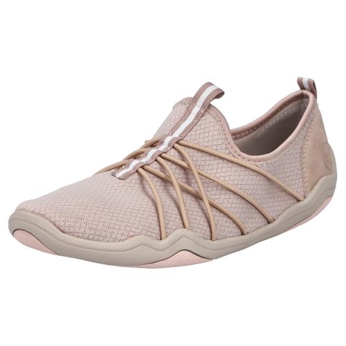 Slip-On Sneaker RIEKER, Damen, Gr. 39, rosa (altrosa), Textil, Lederimitat, casual, Schuhe, Barfußschuh, Schlupfschuh, Slipper in veganer Verarbeitung