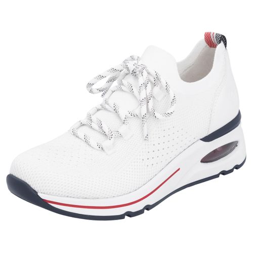 Slip-On Sneaker REMONTE, Damen, Gr. 44, weiß, Textil, Lederimitat, sportlich, Schuhe, Freizeitschuh, Halbschuh, Slipper mit modischem Keilabsatz