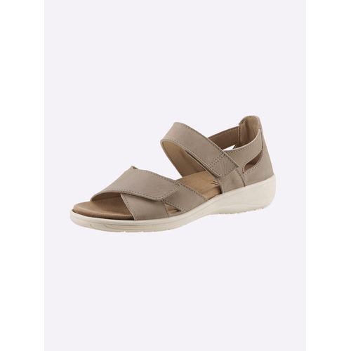 Sandale CLASSIC, Damen, Gr. 42, grau (taupe), Nubukleder, Schuhe