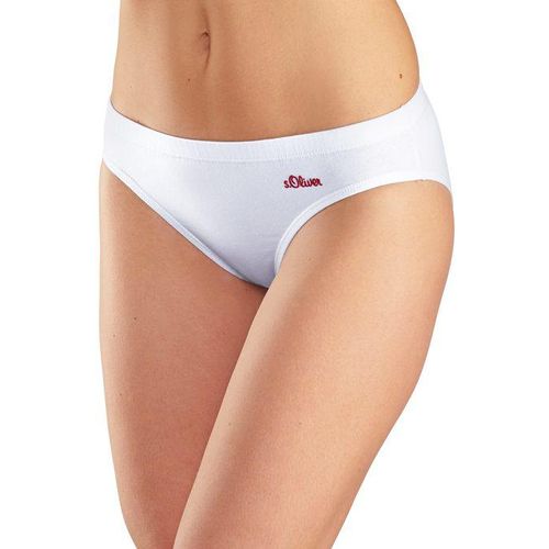 S.OLIVER Bikinislip weiß Gr. 32/34 (S). Mit Logodruck. Körpernah. Nachhaltig.