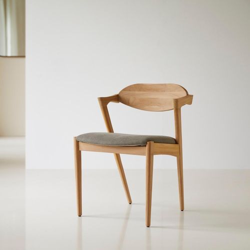 Stuhl Guido aus massivem Teakholz und Stoff Image