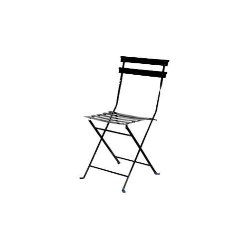 Outdoor-Klappstuhl meet® by Paperflow EDEN, ohne Armlehnen, UV-behandelt, B 380 x T 335 x H 440 mm, Stahl verzinkt, schwarz-schwarz, 2 Stück