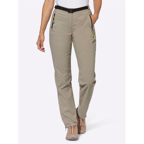 Outdoorhose CASUAL LOOKS, Damen, Gr. 54, Normalgrößen, braun (schlamm), 95% Polyamid, 5% Elasthan, unifarben, lang, Hosen