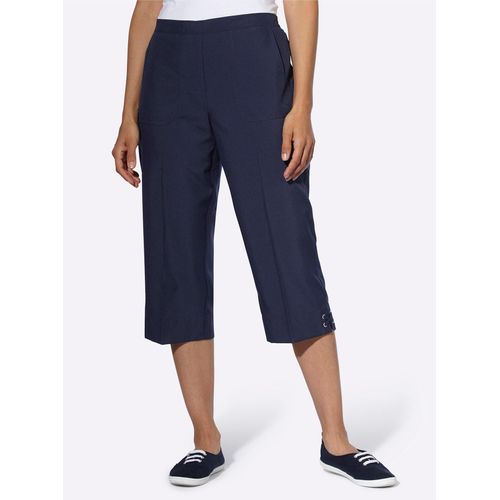 Caprihose CLASSIC BASICS, Damen, Gr. 48, Normalgrößen, blau (marine), 100% Polyester, unifarben, knielang, Hosen