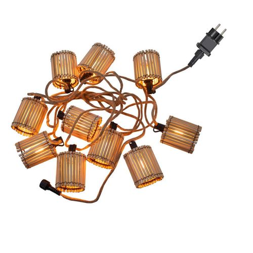 New Garden Lichterkette Okinawa , Braun, Nickel , Naturmaterialien , Uni , warmweiß , 800 cm , einfach zu transportieren , Lampen & Leuchten,