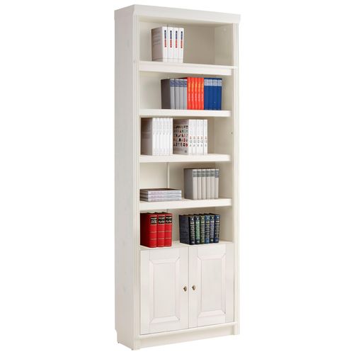 Home affaire Bücherregal »Soeren«, aus massiver Kiefer, Höhe 220 cm, mit 2 Holztüren, viel Stauraum