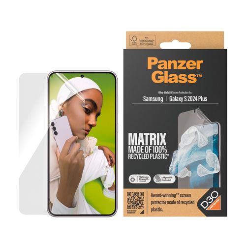 PanzerGlass Displayschutzfolie »Matrix Ultra Wide Fit Screen Protector«, für Samsung Galaxy S24+, Displayschutz, stossfest, kratzbeständig