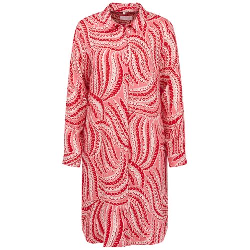 Blusenkleid BUGATTI, Damen, Gr. 44, Normalgrößen, rosa (rose), 100% Viskose, normal, Langarm, Kleider, mit grafischen Prints