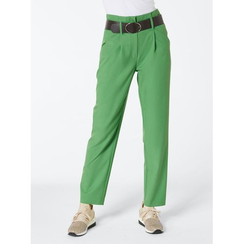 Bundfaltenhose CREATION L, Damen, Gr. 42, Normalgrößen, grün (apfel), 63% Lyocell, 37% Polyester, unifarben, lang, Hosen