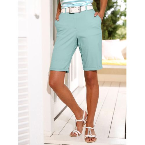Jeansbermudas CASUAL LOOKS, Damen, Gr. 36, Normalgrößen, grün (mint), 98% Baumwolle, 2% Elasthan, unifarben, kurz, Jeans