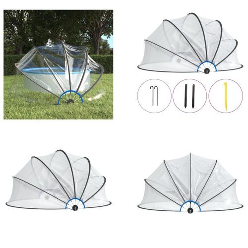 vidaXL Pool Kuppel Rund 406x203 cm PVC - Pool Kuppel - Pool Kuppeln - Poolkuppel - Poolüberdachung