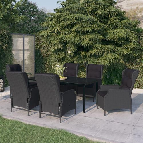 Möbel 7-tlg. Garten-Essgruppe Dunkelgrau - Balkonmöbel 3099641