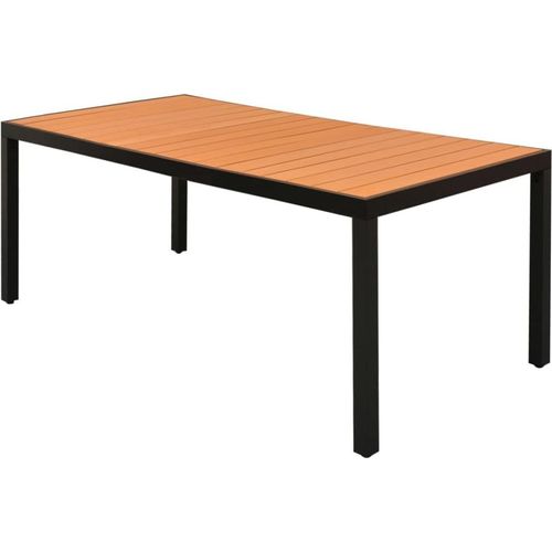 Gartentisch Braun 185x90x74 cm Aluminium und WPC
