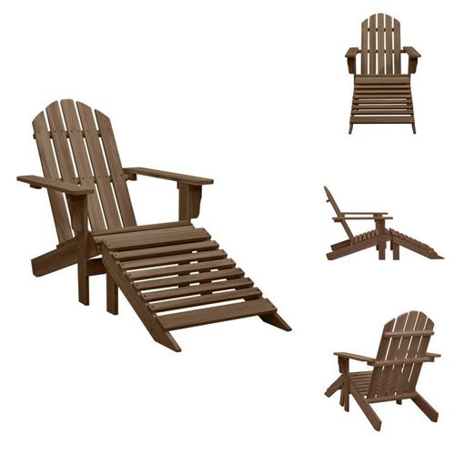 vidaXL Gartensessel mit Fußstütze Holz Braun - Gartenstühle