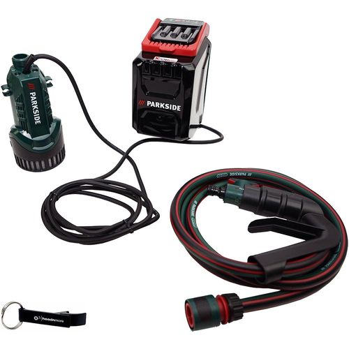 PARKSIDE® 20V Akku Regenfasspumpe PRPA 20 (ohne Akku) + HEADNMORE® Schlüsselanhänger im HEADNMORE® Bundle