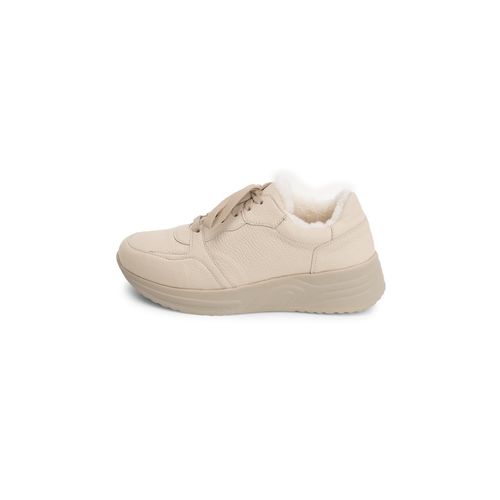 warmer Wintersneaker Hirschleder beige