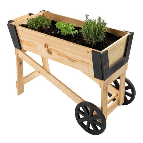 NYVI Pflanzbeet NYVIGreen Mini mit Rädern - Kleines Gartenbeet Perfekt für Jungpflanzen, Gemüse. Kräuter & Blumen