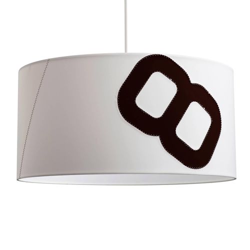 Hängelampe Heimathafen aus Segel 60cm weiß/schwarz
