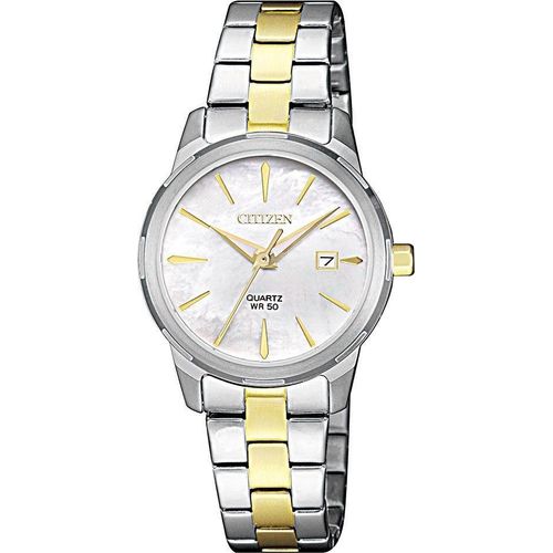 Citizen Quarzuhr, Armbanduhr, Damenuhr, Edelstahlarmband, Datum