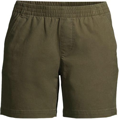 Chino-Shorts mit Dehnbund, 18 cm, Damen,  Grün, Baumwoll-Mischung, by Lands' End