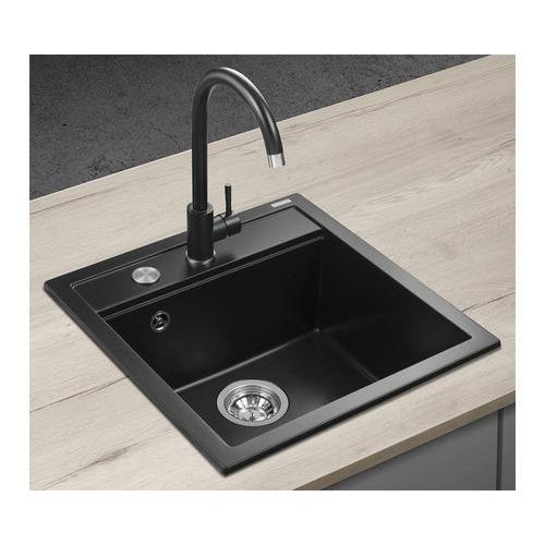 Concept DG00c50bc + BDG3234bc, Aufsatzwanne, Rechteckig, Granit, Schwarz, 1 Becken, Rechteckig