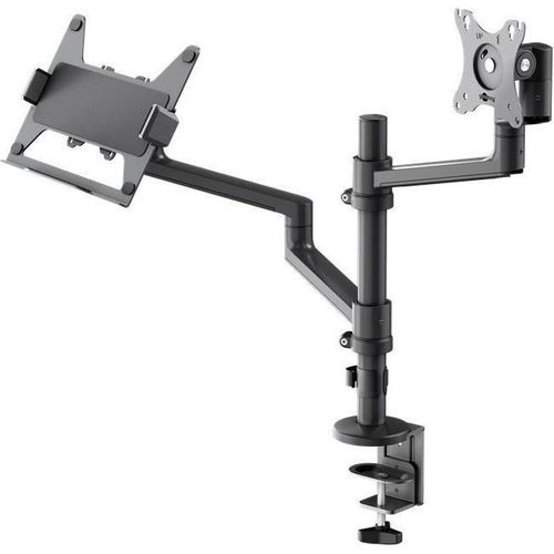 Goobay Deluxe Monitorhalterung mit Laptop-Arm, schwarz (74417)