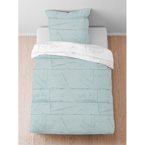 Bettwäsche BIBERNA Gr. 1, grün, B/L: 135cm x 200cm, Mako-Satin, B/L: 80cm x 80cm, Mako-Satin, 100% Baumwolle, Bettwäsche