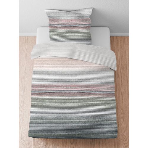 Bettwäsche BIBERNA Gr. 2, grau (titanfarben), B/L: 155cm x 200cm, Seersucker, B/L: 80cm x 80cm, Seersucker, 100% Baumwolle, Bettwäsche