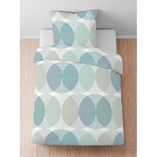Bettwäsche BIBERNA Gr. 1, blau (aqua), B/L: 135cm x 200cm, , Lyocell, B/L: 80cm x 80cm, Lyocell, 100% Lyocell TENCEL, Bettwäsche
