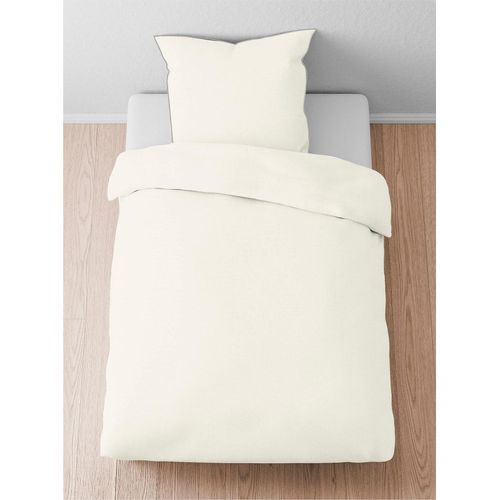 Bettwäsche BIBERNA Gr. 1, beige (natur), B/L: 135cm x 200cm, Piqué, B/L: 80cm x 80cm, Piquu00e9, 100% Baumwolle, Bettwäsche