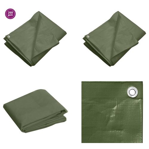 vidaXL Abdeckplane 260 g/m² 8x10 m Grün HDPE - Abdeckplane - Abdeckplanen - Plane - Tarp