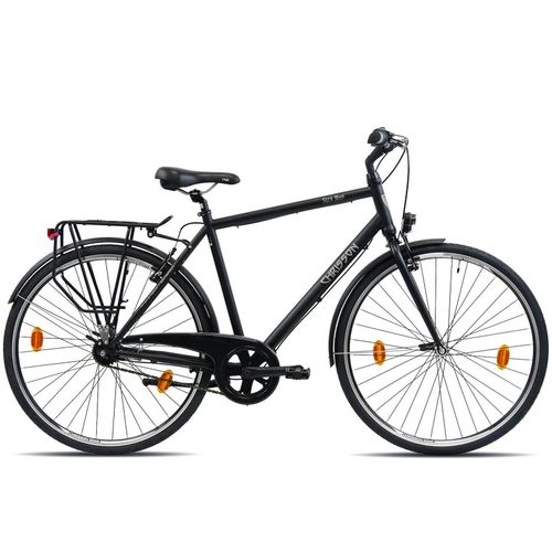 KCP City One Trekkingrad 28 Zoll Urban Bike Trekking Fahrrad 165 - 180 cm Trekkingbike mit 7 Gängen StVZO schwarz 56 cm