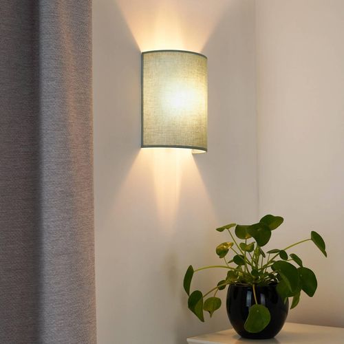 Wandleuchte Celine, salbeigrün, Stoff, E27