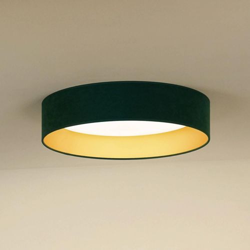 LED-Deckenleuchte Plafond, Samt grün, Ø 45 cm, 3-step-dim