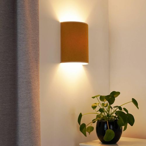 Wandleuchte Celine, Soro, senfgelb, Stoff, E27