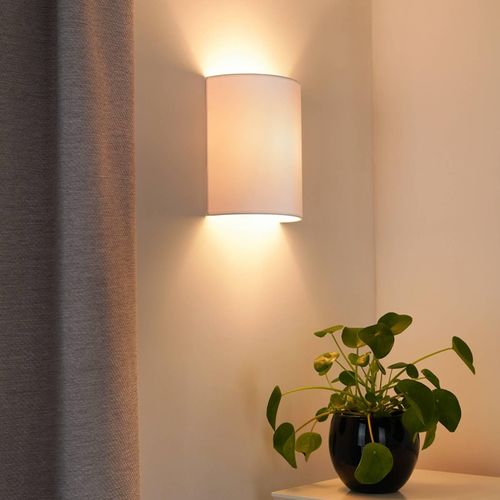 Wandleuchte Celine, weiß, Stoff, E27