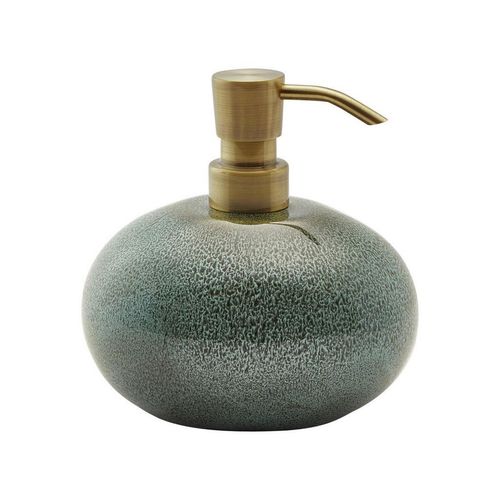 Aquanova Seifenspender Ugo , Grün, Gold , Keramik , 11x14x13 cm , Badaccessoires, Waschplatzzubehör, Seifenspender