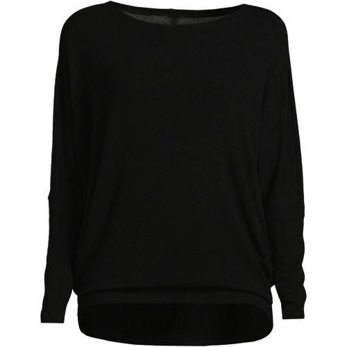 Shirt mit Fledermausärmeln aus softem Viskosemix, Damen,  Schwarz, Viskose-Mischung/Polyester-Mischung, by Lands' End