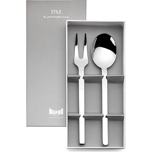 MEPRA Stile 2 tlg Set Servierbesteck Gabel Löffel Servierlöffel Edelstahl Neu