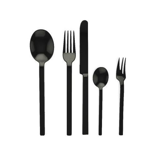 MEPRA Besteckset 6 Personen 30tlg. Gabel Messer Löffel Schwarz EDELSTAHL